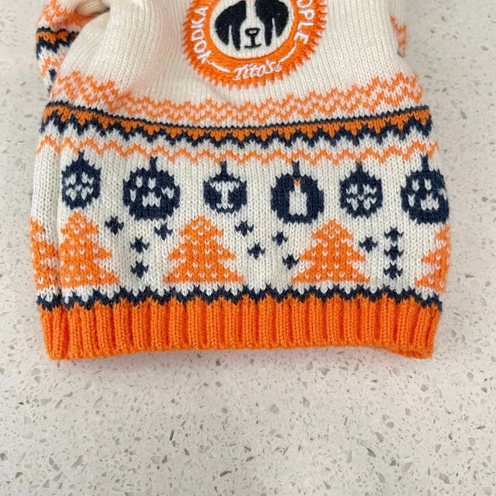 NEW Titos Handmade Vodka Bottle‎ Sweater Hoodie Fair Isle Vodka For Dog People